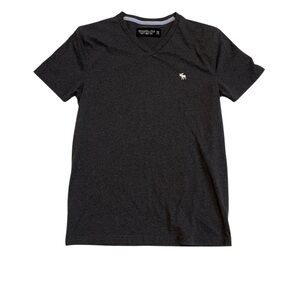 Abercrombie & Fitch Y2K Mens Heather Gray V-Neck Soft AF Muscle Moose Logo XS